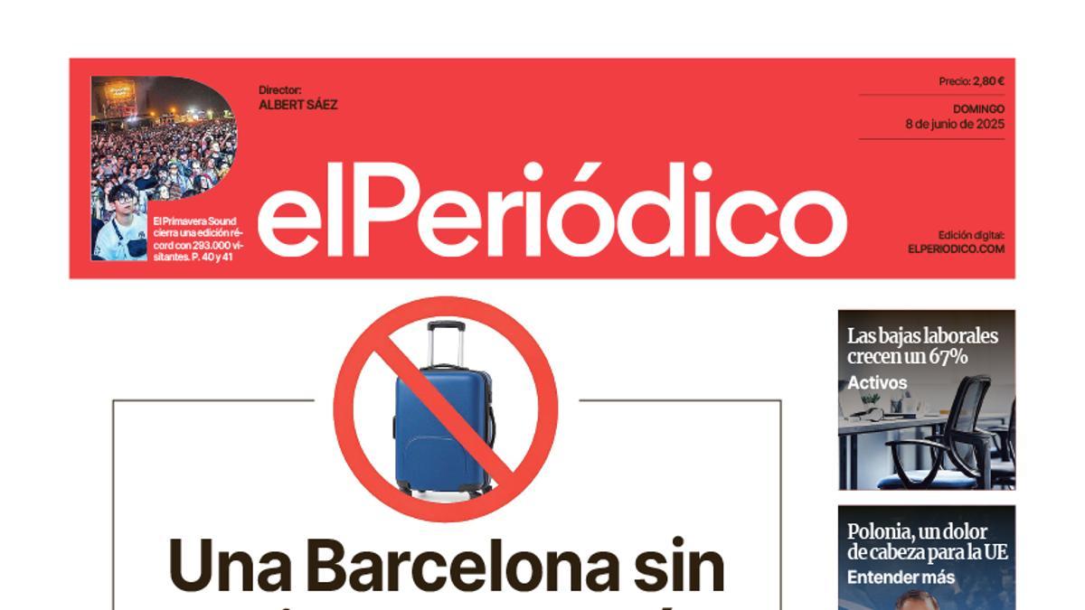 La portada de EL PERIÓDICO del 8 de junio de 2025