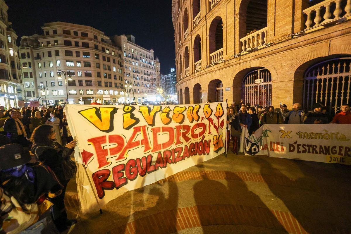 Manifestación por los derechos de las personas migrantes, en Valencia.