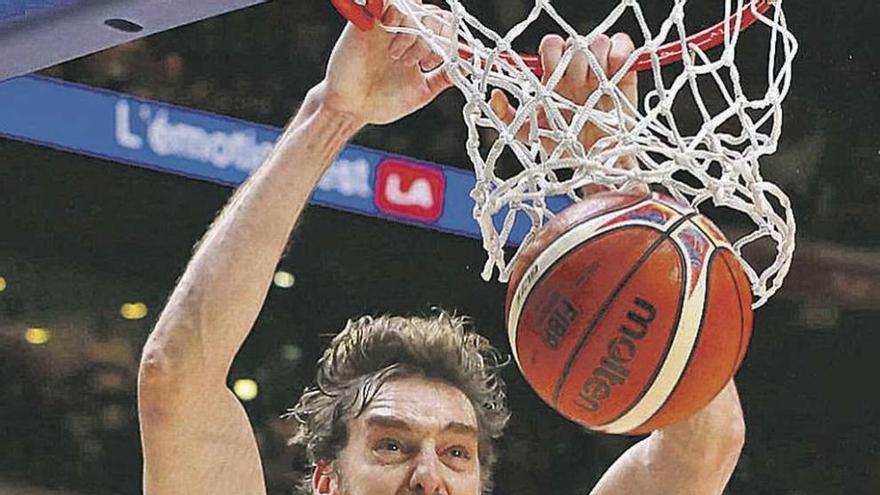 Mate de Gasol en el partido contra Francia.