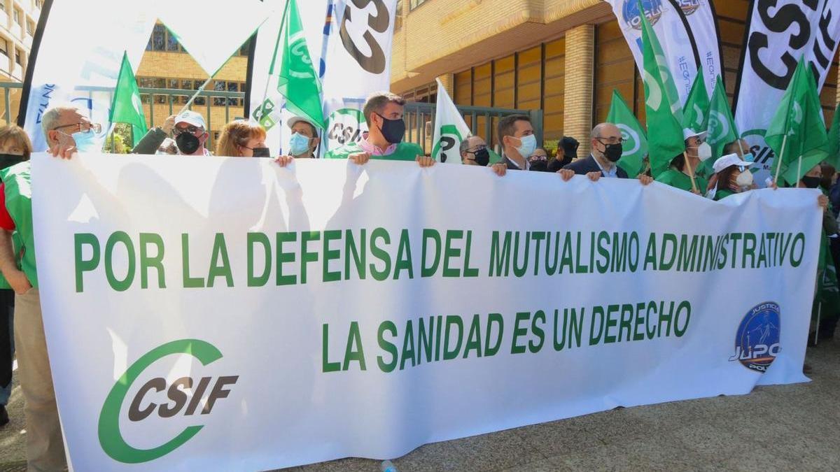 Protesta del sindicato CSIF.