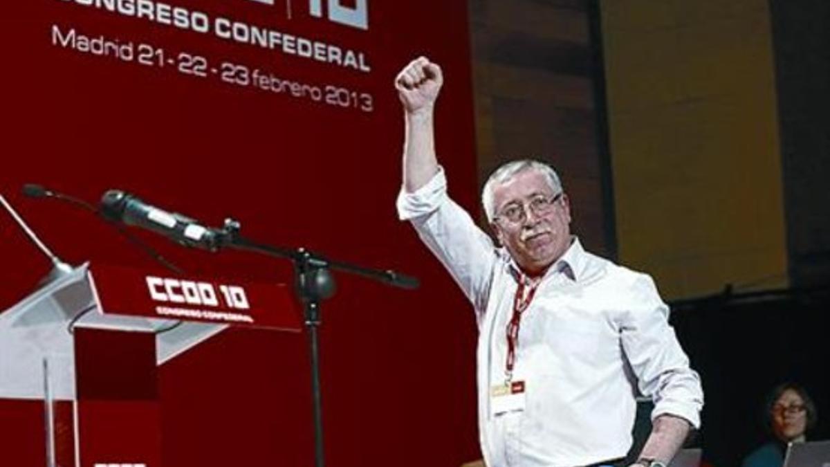 Toxo durante el congreso de CCOO que se celebra en Madrid.