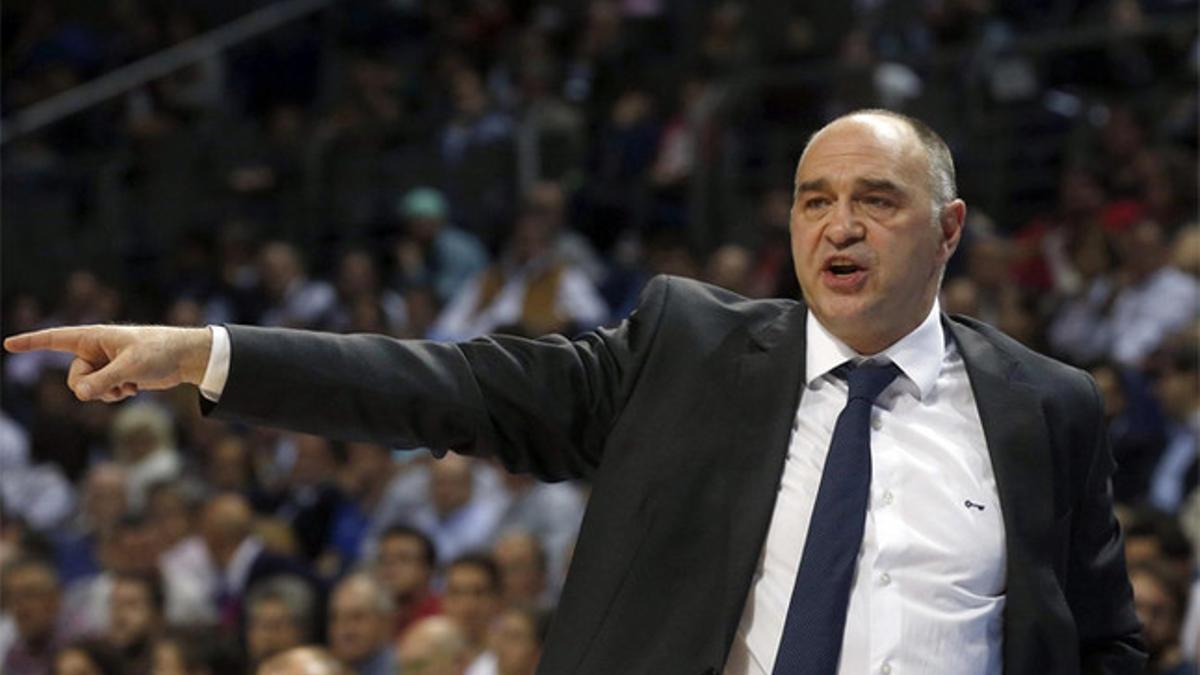 Pablo Laso estaba muy feliz tras conquistar la Liga en el Palau