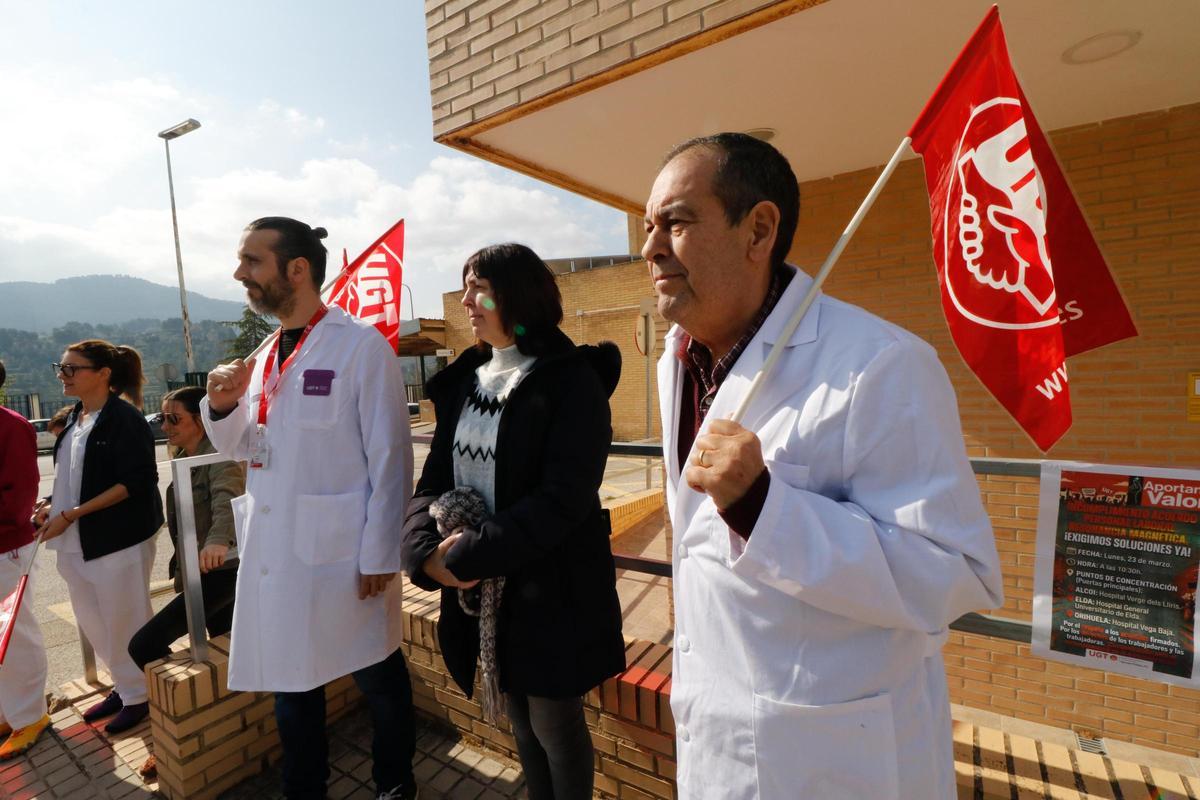 Imágenes de las protestas en Alcoy del personal de Radiología