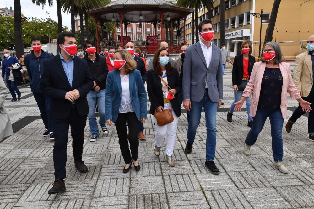 Nadia Calviño y Gonzalo Caballero en A Coruña