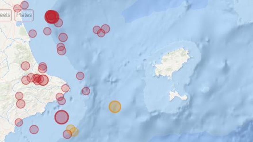 Una imagen de los sismos detectados en Ibiza en el último siglo
