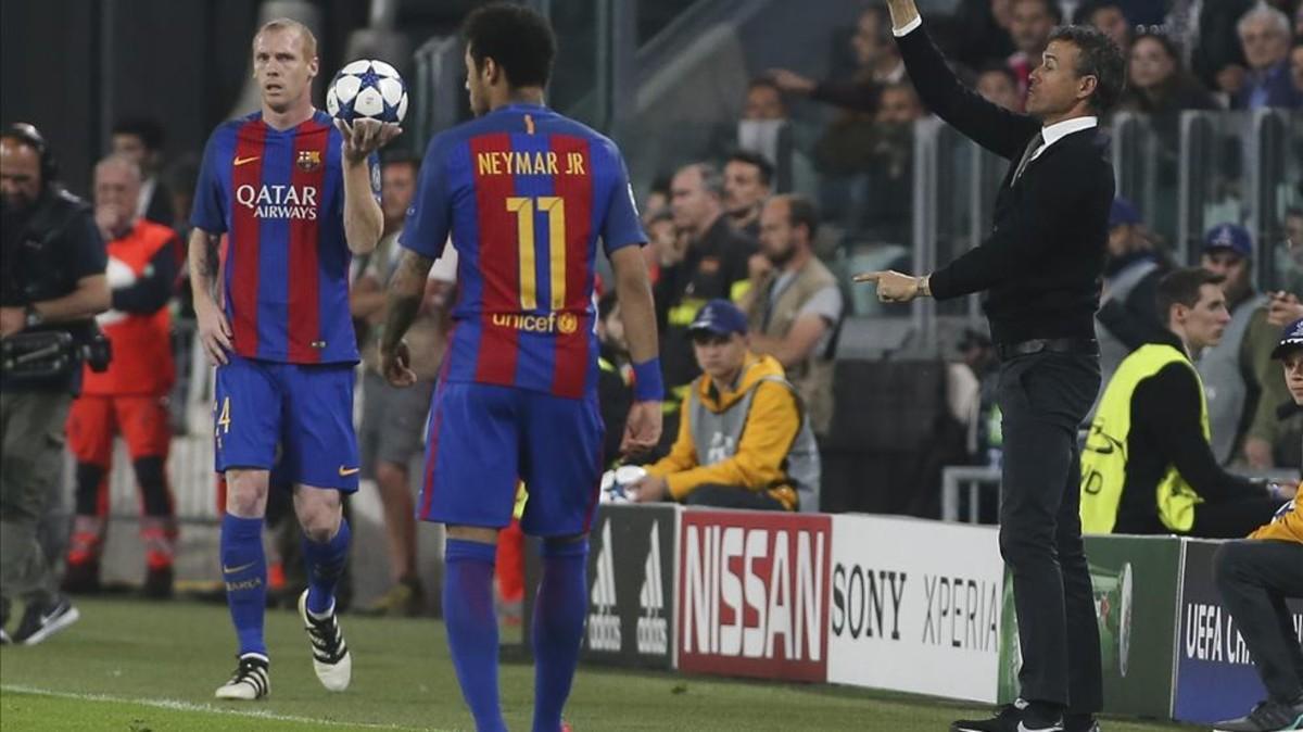 Posiblemente ante la Juventus fue el último partido de Mathieu vistiendo de blaugrana