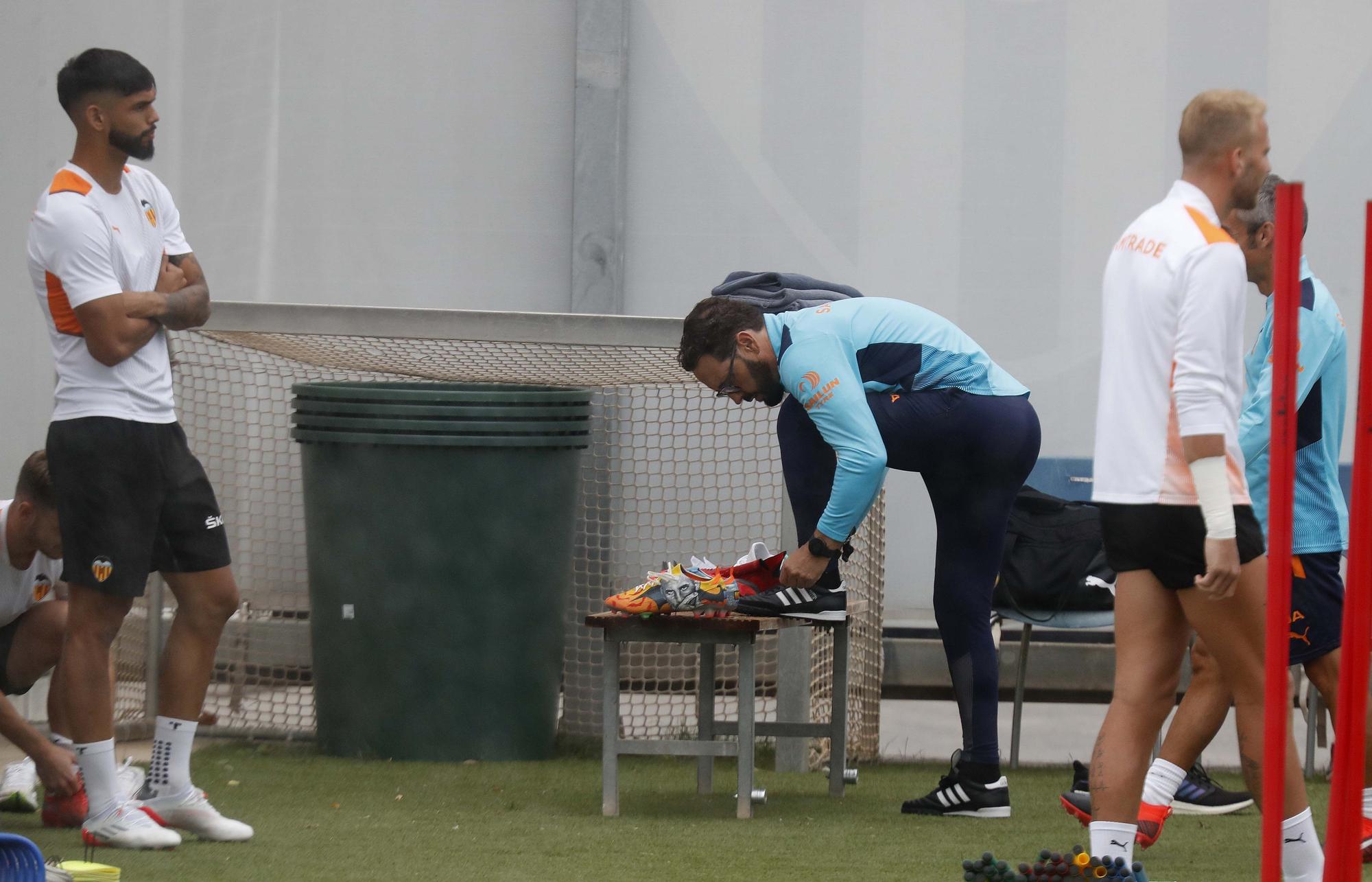 Entrenamiento del Valencia antes del encuentro frente al Mallorca