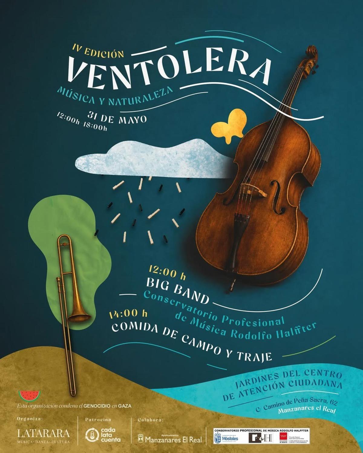 Cartel de la IV edición de Ventolera, el evento que une música y naturaleza en Manzanares El Real