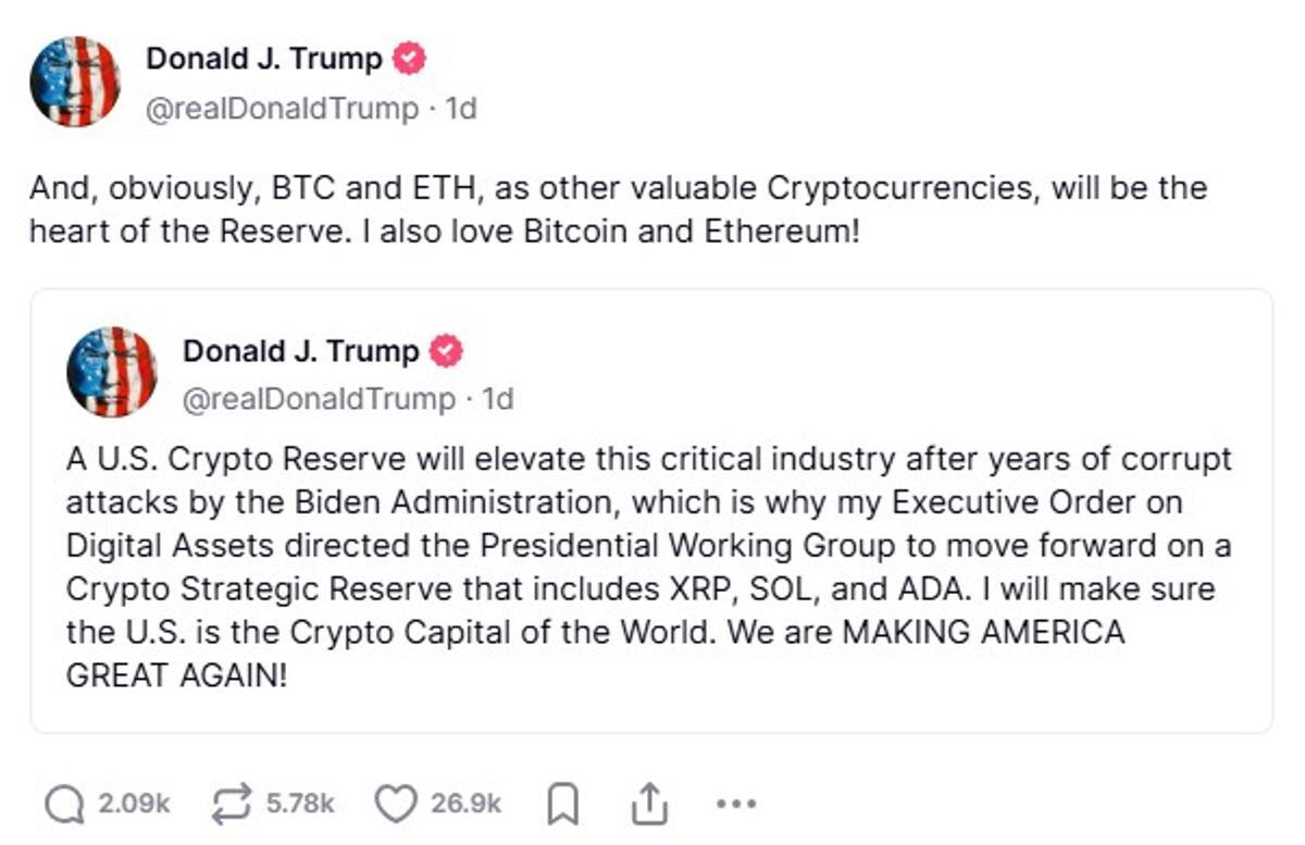Los mensajes de Donald Trump en Truth Social