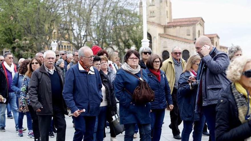 Turistas alemanes en el Campo Valdés.