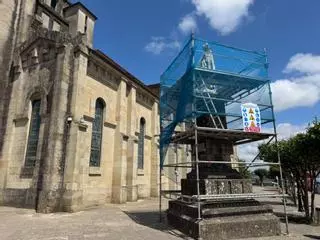 A Estrada nicia los trabajos de restauración de la escultura de la Inmaculada Concepción