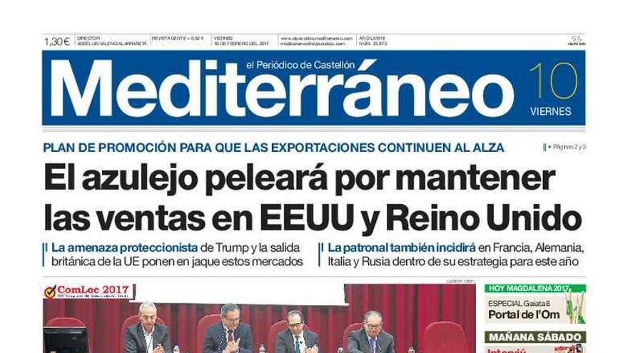 El azulejo peleará por mantener las ventas en EEUU y Reino Unido, en la portada de Mediterráneo