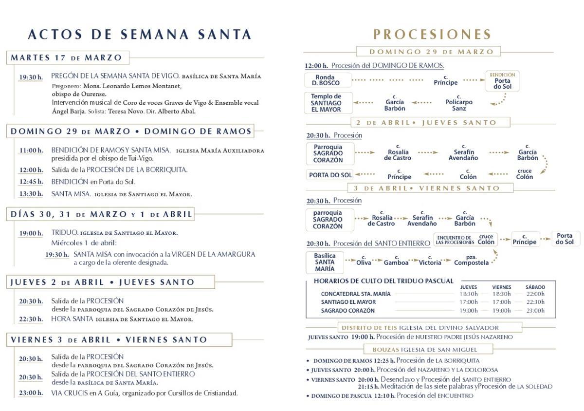 Programa de la Semana Santa de Vigo 2026.