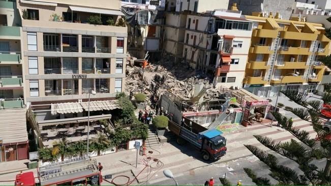 Derrumbe de un edificio de viviendas en Los Cristianos