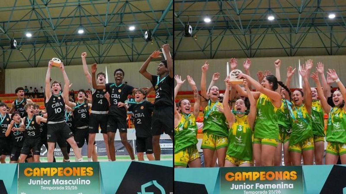 Los dos equipos campeones.