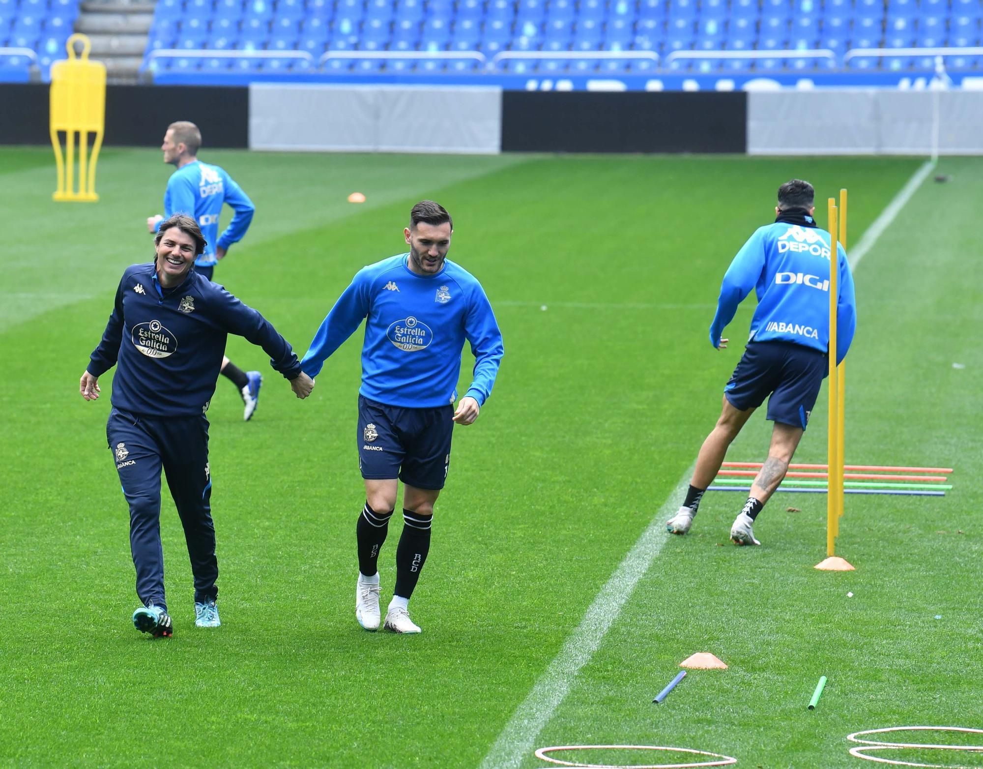 Último entrenamiento del Deportivo antes de medirse al Celta B