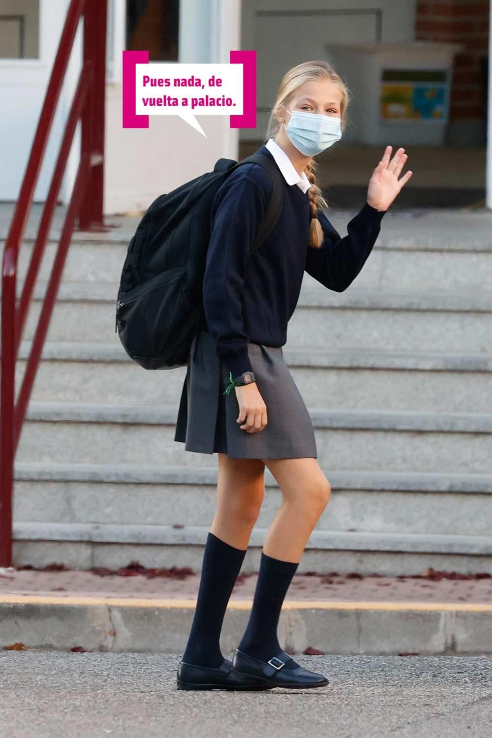 La princesa Leonor llegando a su colegio el primer día de clase
