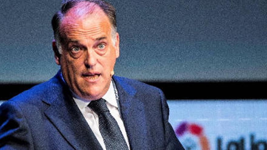 Javier Tebas, en una comparecencia.