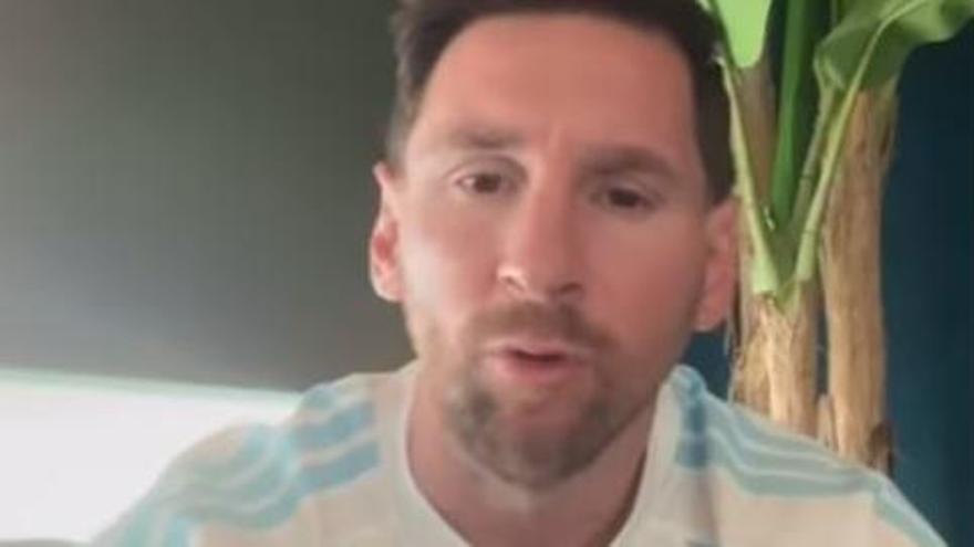 Leo Messi hablando sobre su hotel en redes sociales
