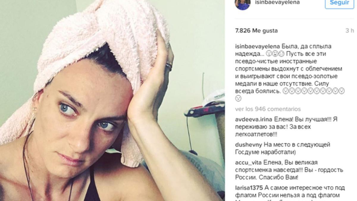 El mensaje de Isinbayeva en Instagram