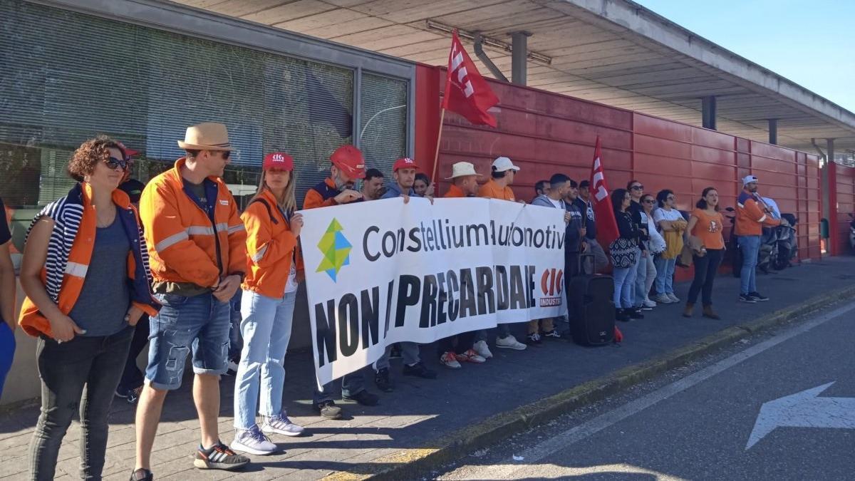 Protesta de los trabajadores de Constellium, durante la huelga de la que deriva la sanción