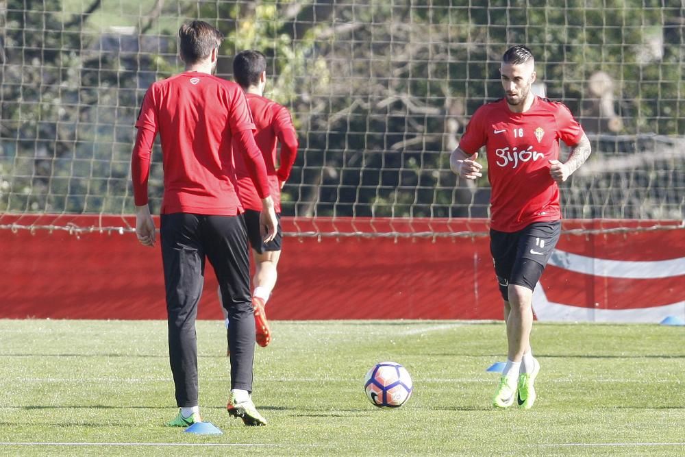 Entrenamiento del Sporting.