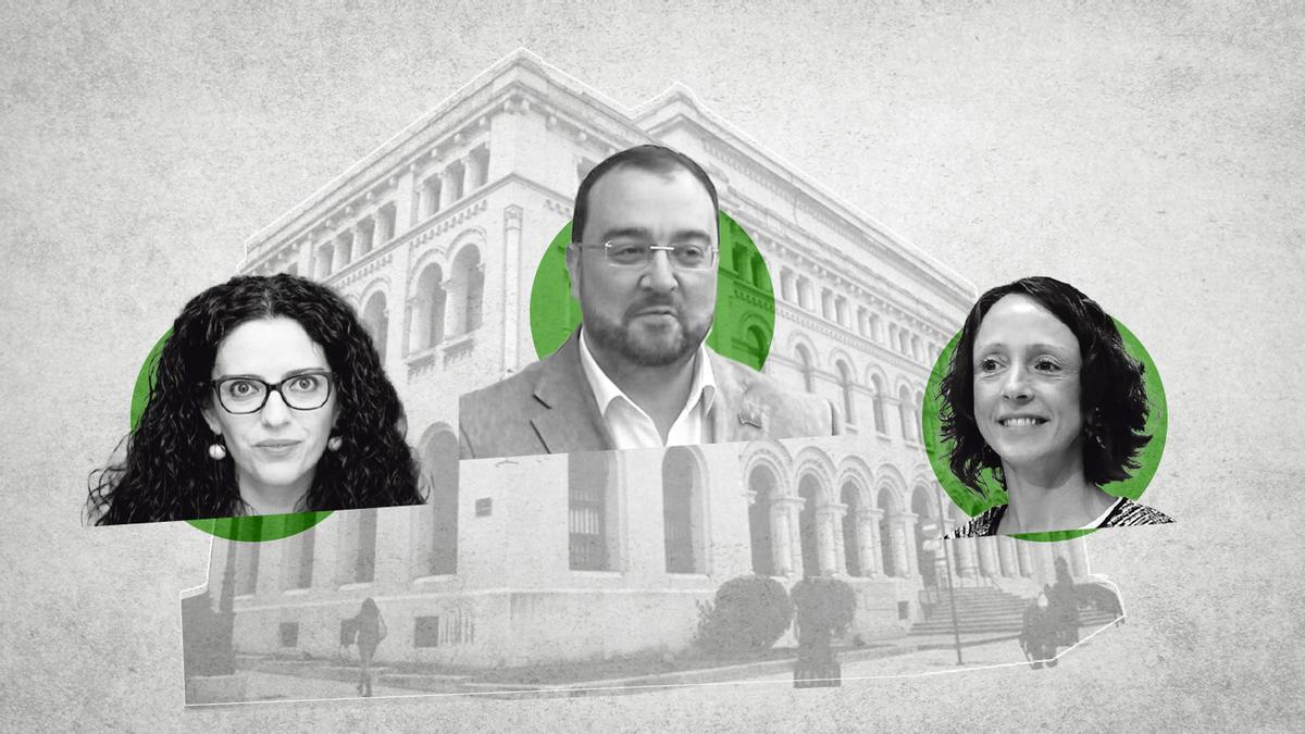 Vanessa Gutiérrez, Adrián Barbón y Melania Álvarez