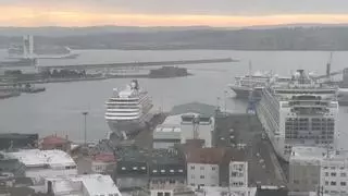 Cinco cruceros coinciden hoy en A Coruña con 14.000 pasajeros