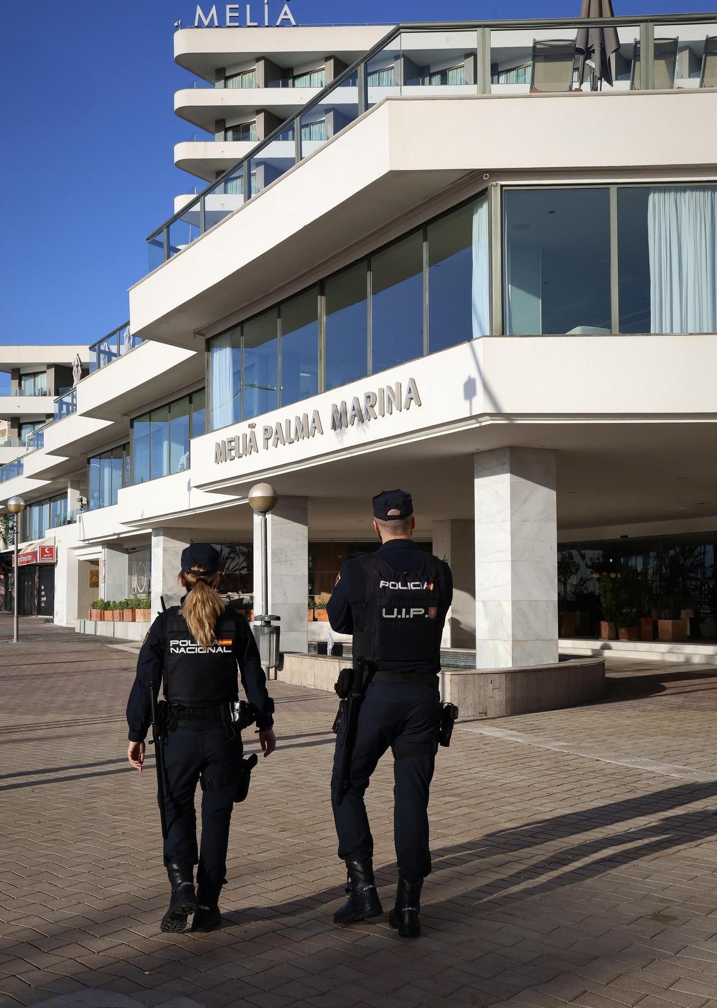 La Policía Nacional extrema la vigilancia ante el inicio de la cumbre de presidentes de parlamentos europeos en Palma