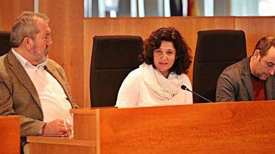 La consellera insular de Territorio y Movilidad, Pepa Marí, ayer, durante una de sus intervenciones en el pleno.