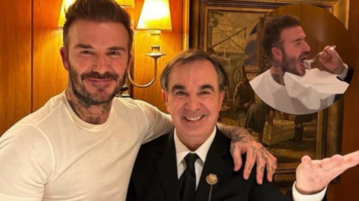 Beckham se deja pecar unas angulas por el director del Botafumeiro