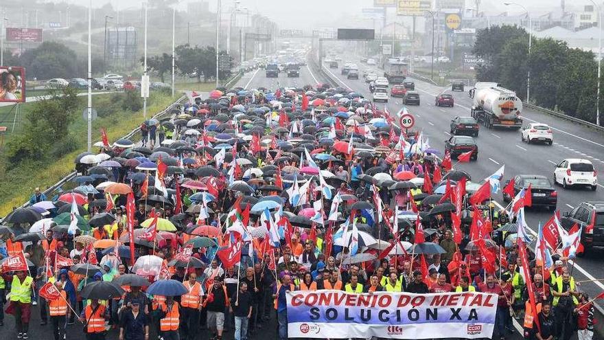 Última manifestación del sector del metal en A Coruña, el pasado julio.