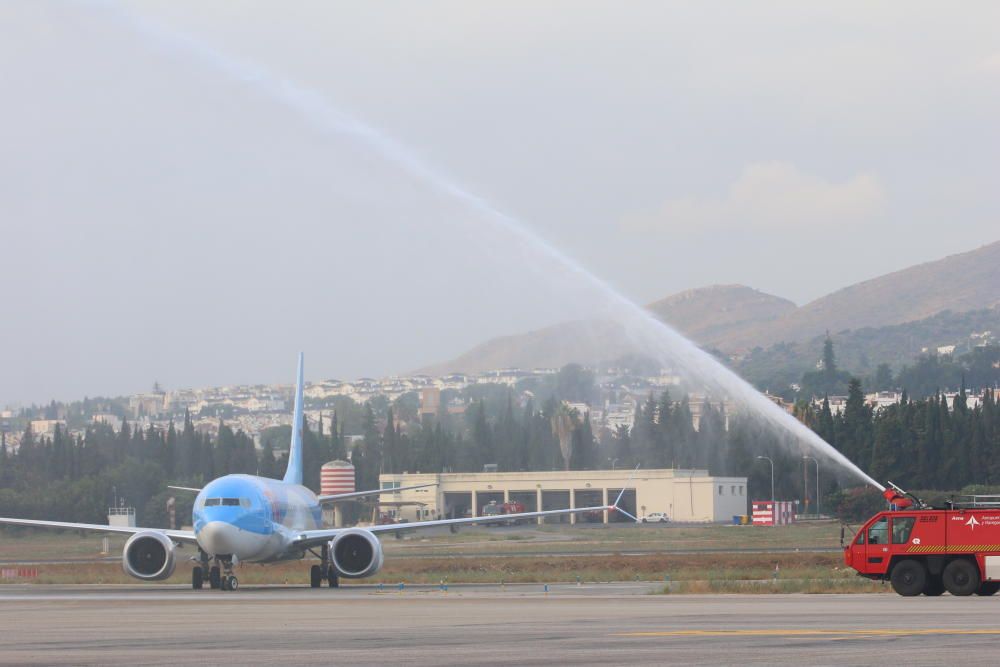 Bautizo de un avión de TUI en el Aeropuerto de Málaga.