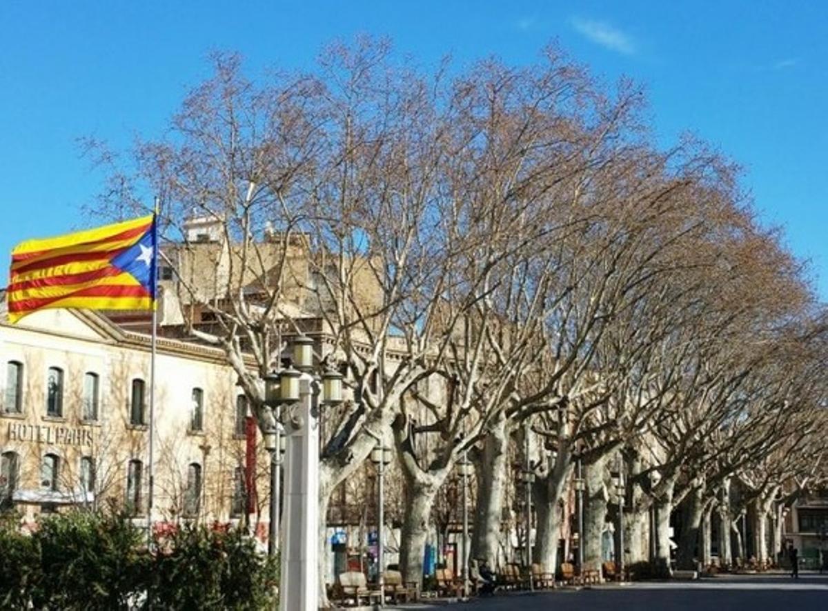 L’estelada que oneja a la rambla de Figueres. L’estelada que oneja a la rambla de Figueres.