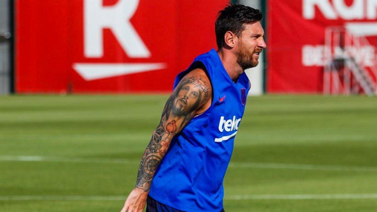 Messi, en el entrenamiento