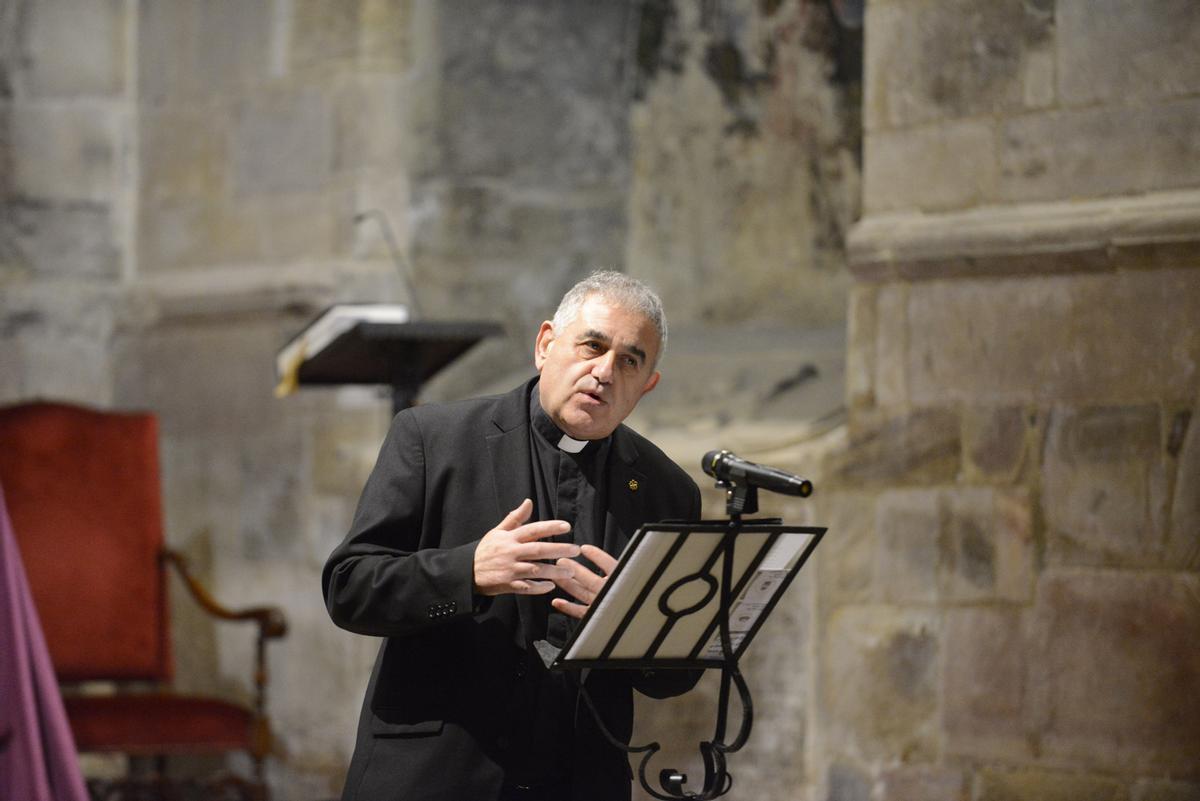 César Salvador Gallego, durante su alocución en San Juan del Mercado.