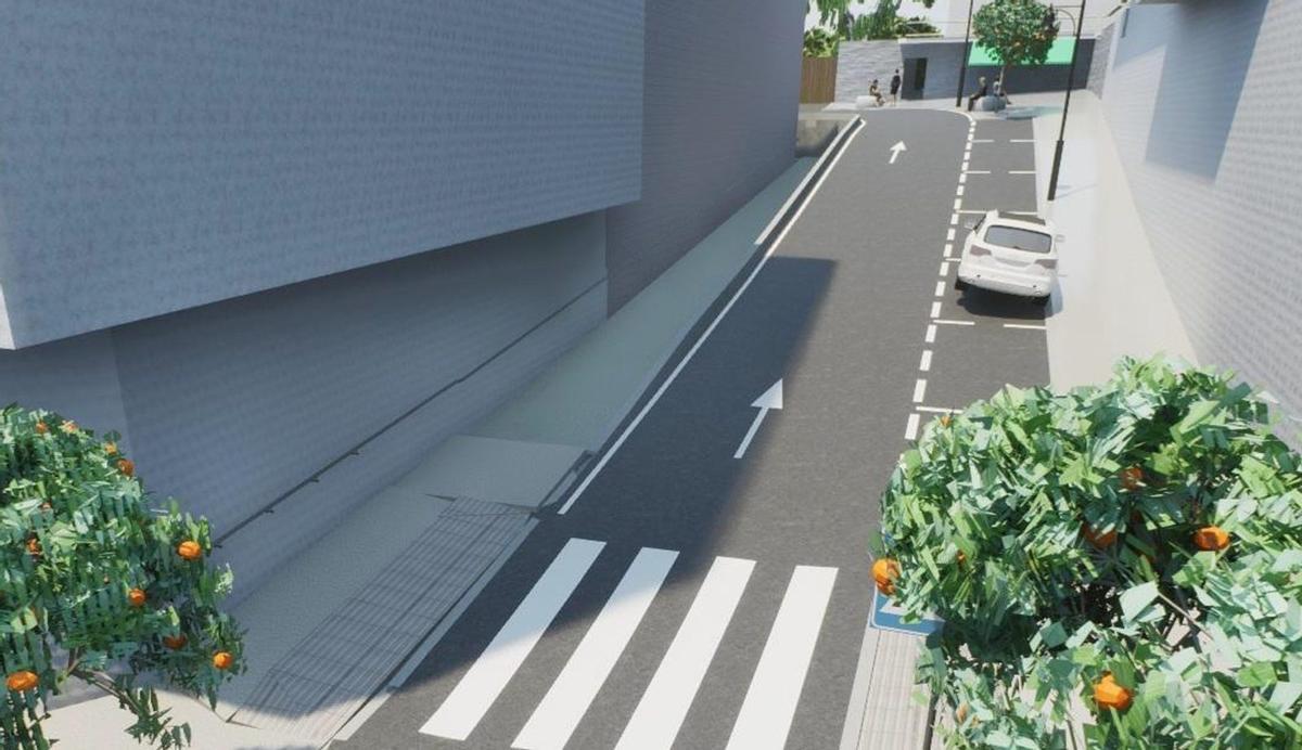 Simulación de cómo queda la calle Redondela que bordea el centro de salud.