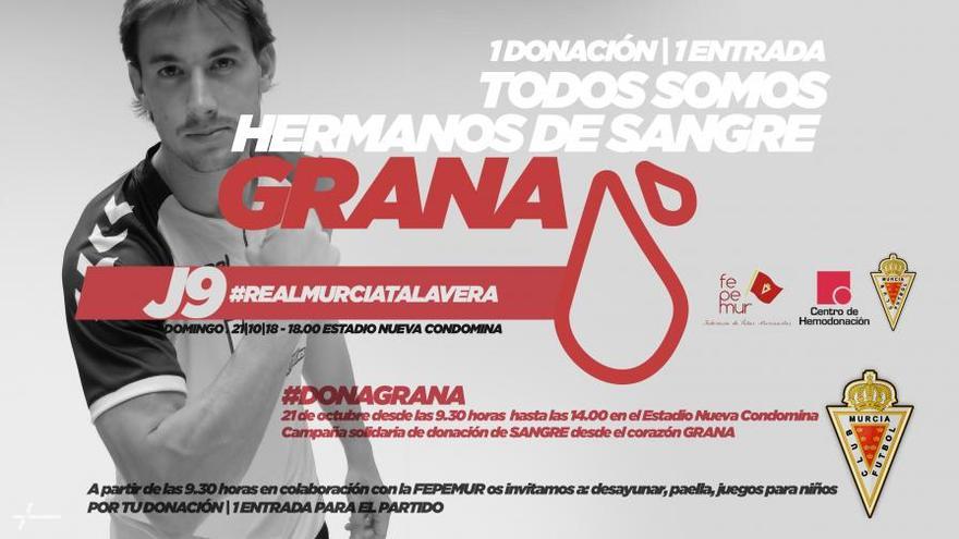 El Real Murcia regalará una entrada a cada donante de sangre