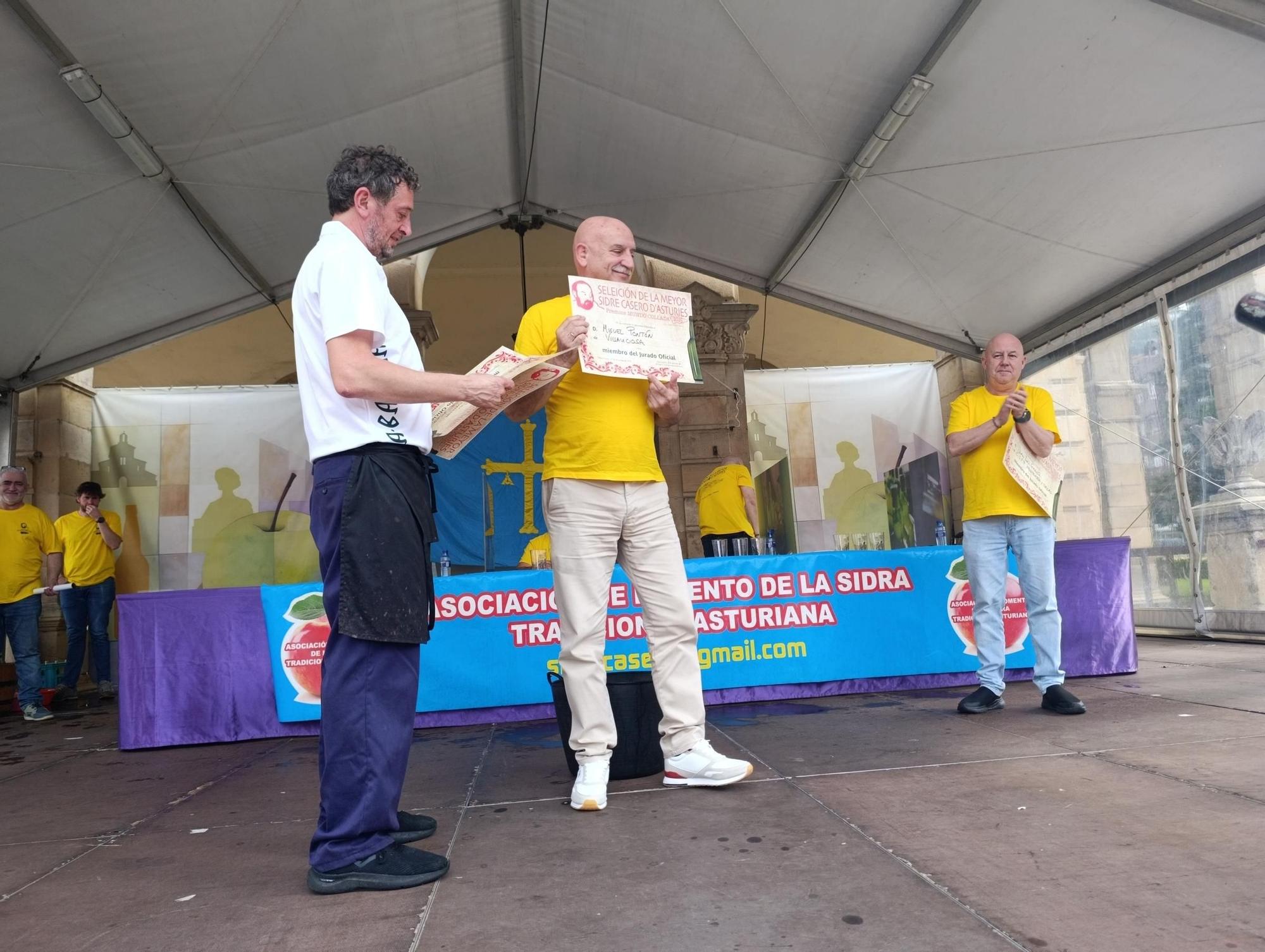 Héctor García, de Llanes,  gana la "champions" de la sidra casera en Villaviciosa