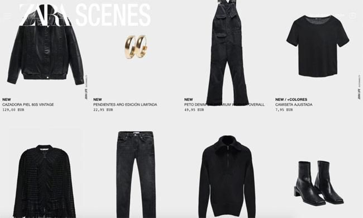 Nueva colección de prendas negras, de Zara Scenes