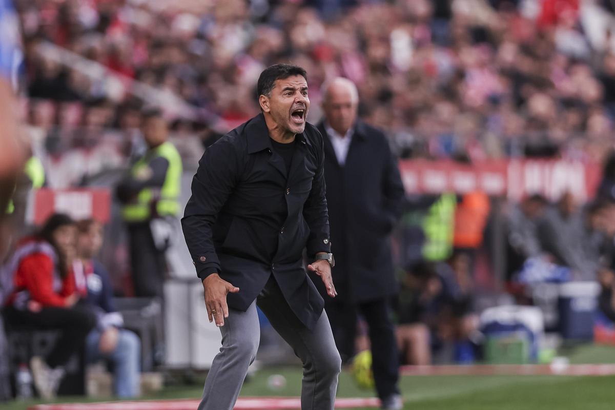 Míchel, durant el partit contra l'Alabès de la primera volta.