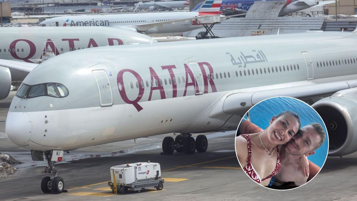 Eduardo y Noelia, turistas sevillanos, atrapados en Catar.