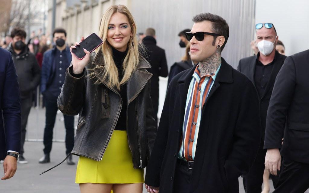 Chiara Ferragni y Fedez en la Semana de la Moda de Milán en 2022.