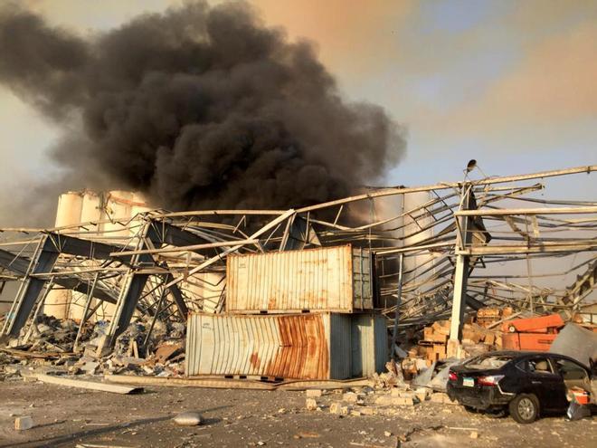 Fuerte explosión en un almacén de Beirut