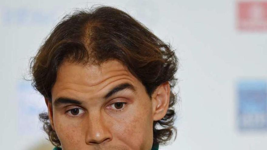 Rafa Nadal, durante la rueda de prensa de ayer.