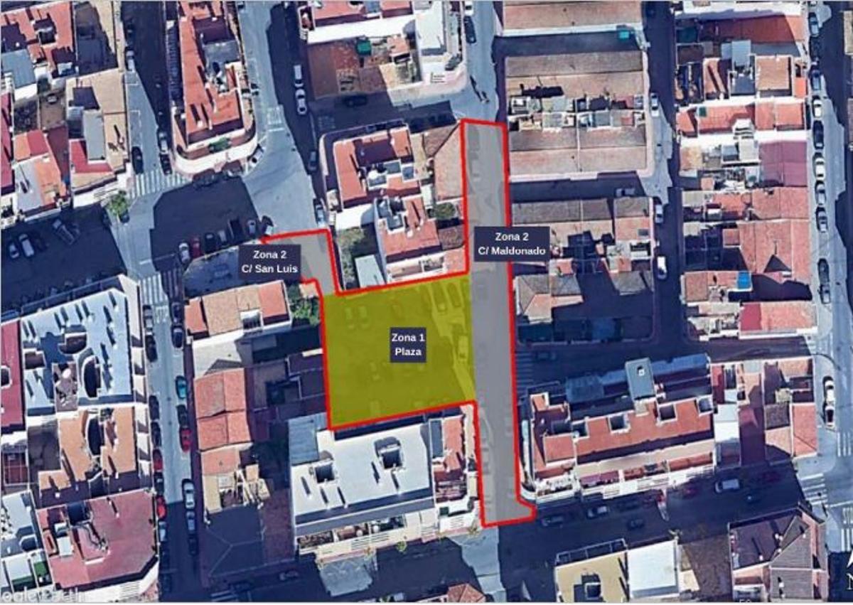 Ubicación de la nueva plaza y calles adyacentes