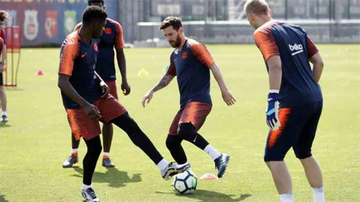 Paulinho, única ausencia del entrenamiento del Barcelona