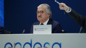 El consejero delegado de Endesa, José Bogas, en la presentación de los resultados del 2019.