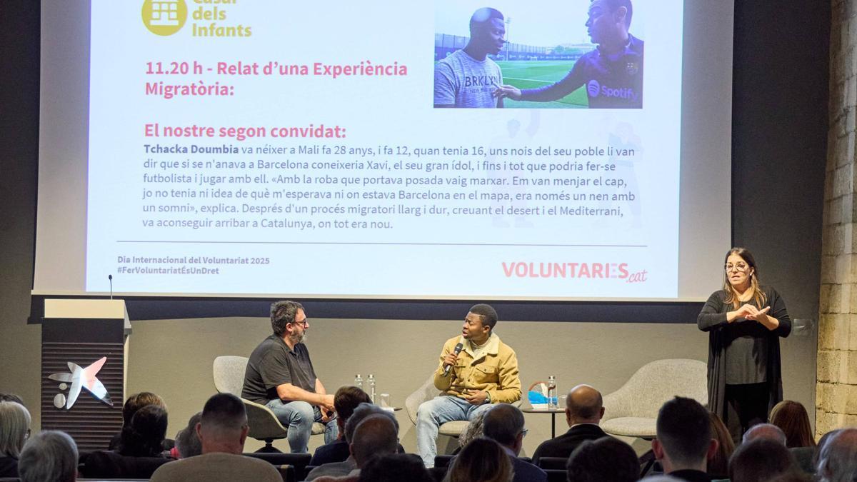 El testimoni de Tchacka Doumbia, en un moment de la jornada.