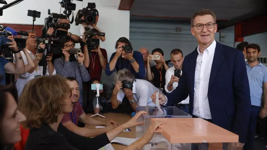 Feijóo vota en las elecciones del 23J